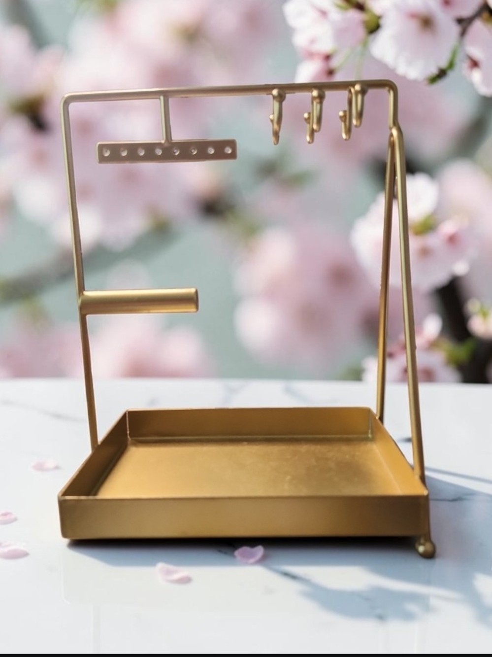 2 Gold Metal Jewelry Organizer Display Stand - Elegant Home Storage  NWOT - Picture 2 of 3